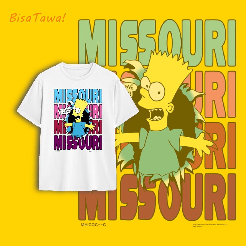 Cotton white short T-shirt cartoon Simpson printed round neck men and women's models