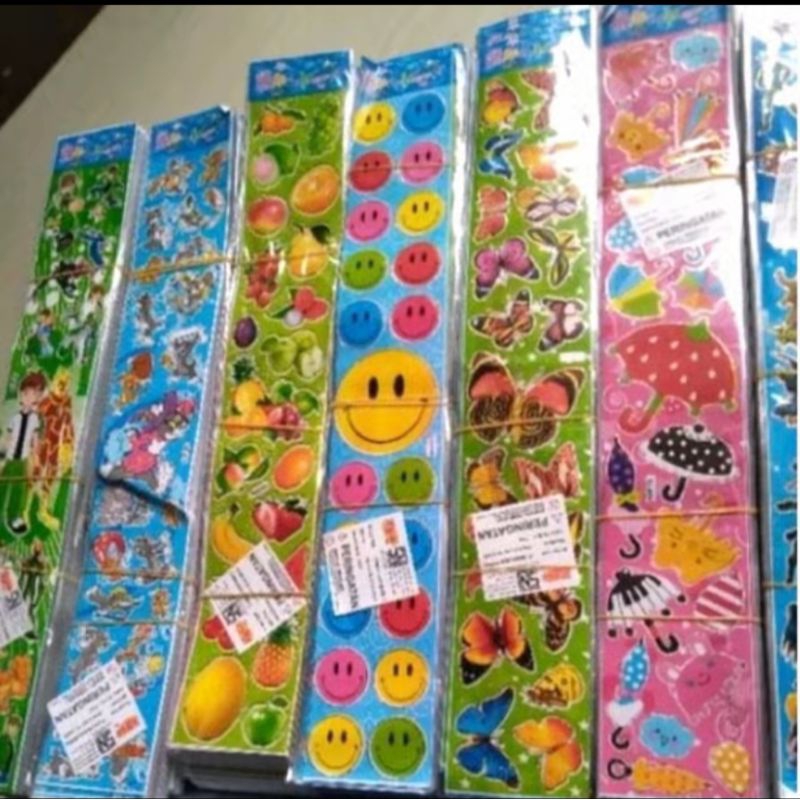 

isi 50 pcs stiker panjang karakter kartun