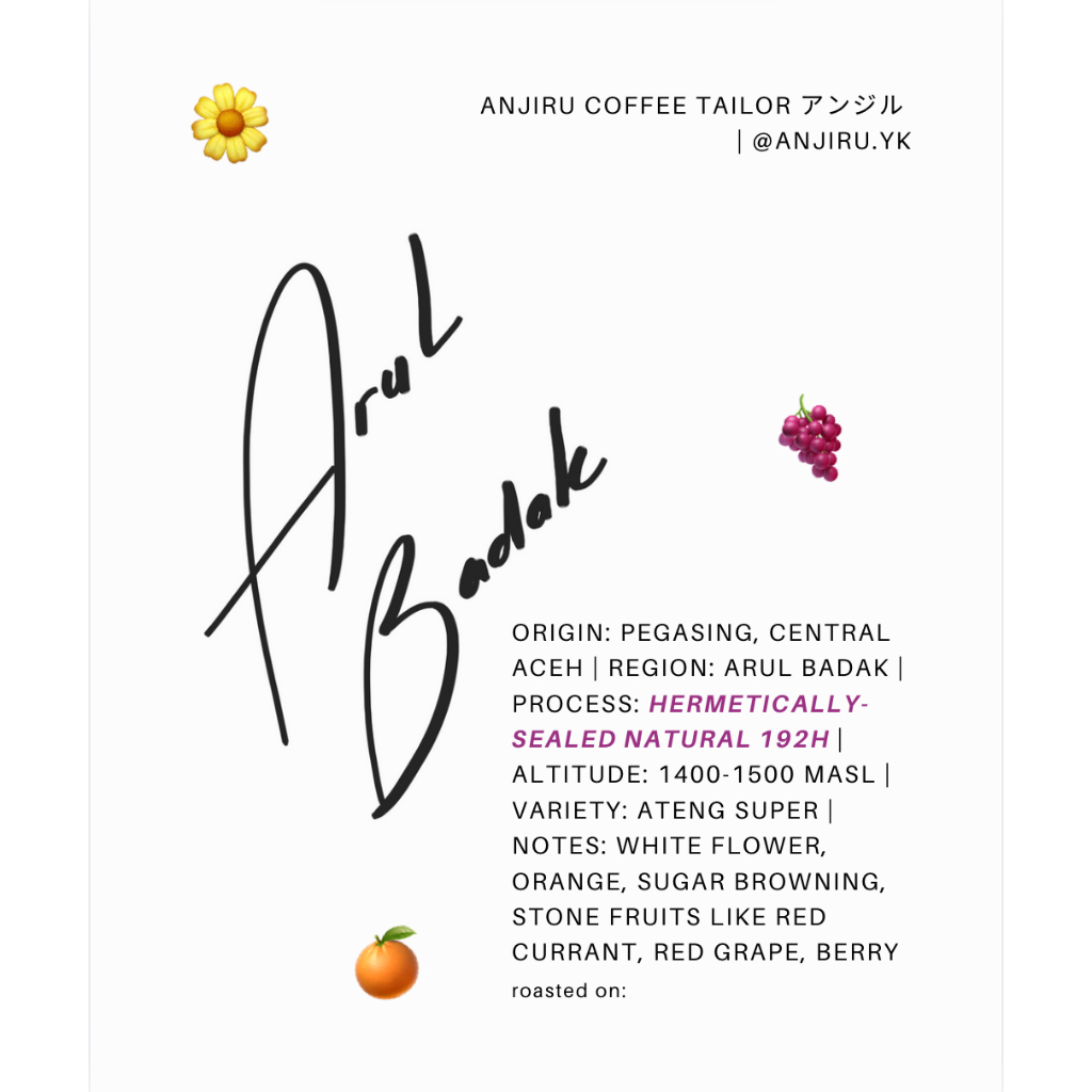 

Kopi Arabika Arul Badak Hermetically-Sealed 192 Hours Natural Single Origin Filter Roast (BIJI/BUBUK)