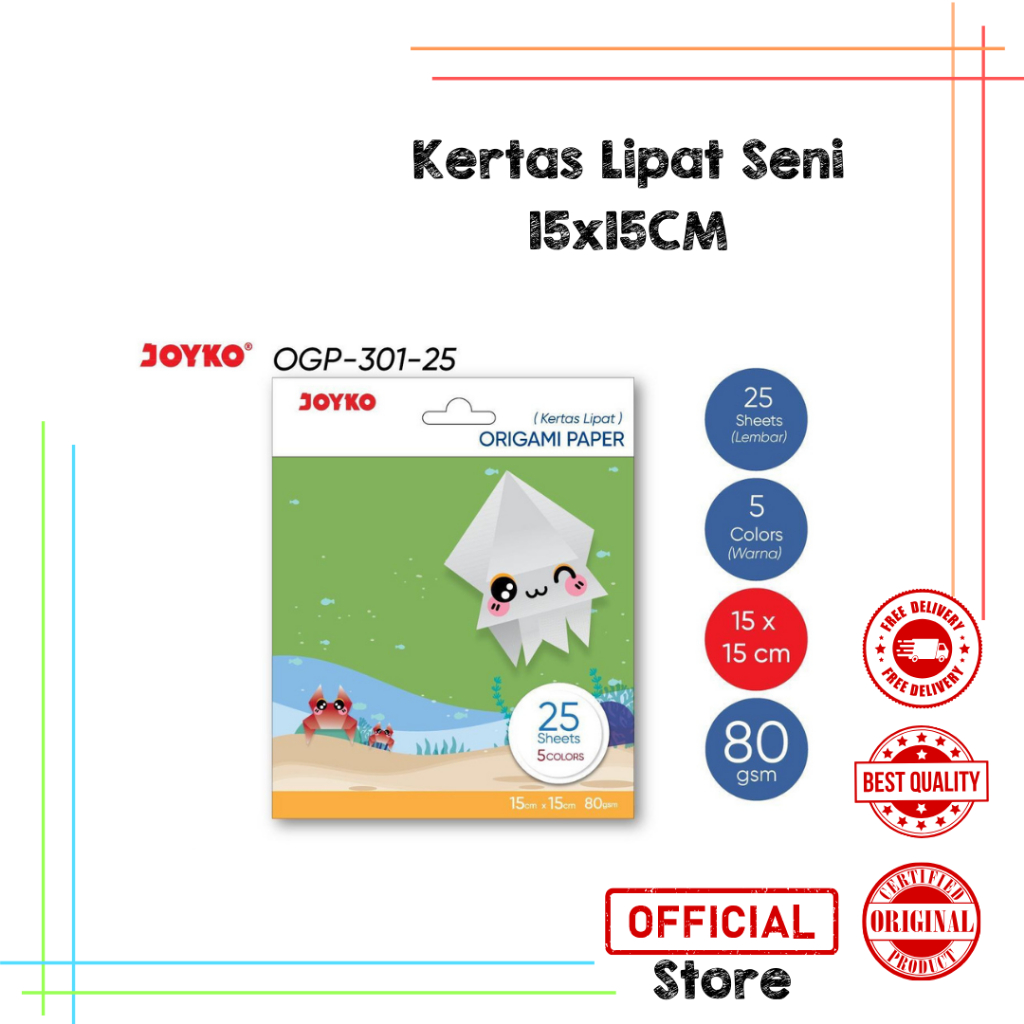 

Origami Paper Joyko 15x15cm OGP-301-25 (25 Sheet) / Origami
