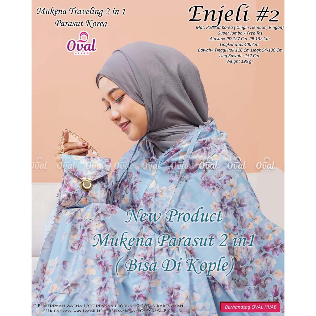 Mukena Couple Ibu Anak 2 in 1 Parasus Enjeli 2 Oval Hijab