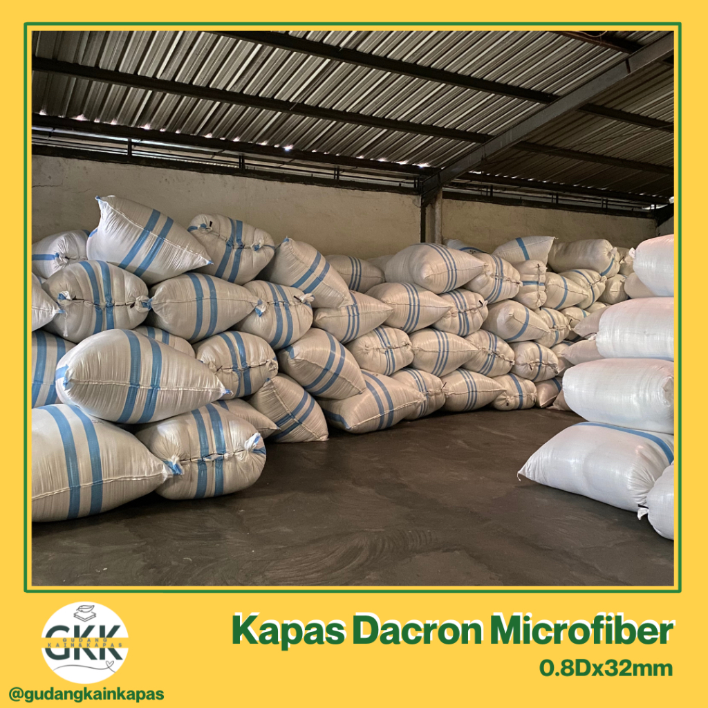 Kapas Dacron MicroFiber Bulu Angsa Sintetis 0.8Dx32mm - 1bal (15kg)