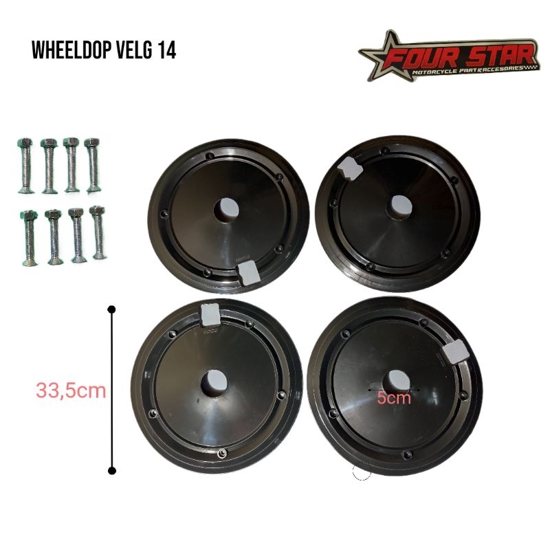 Wheeldop Wildop Tutup Velg Motor Matic Ring 14 Universal Hitam