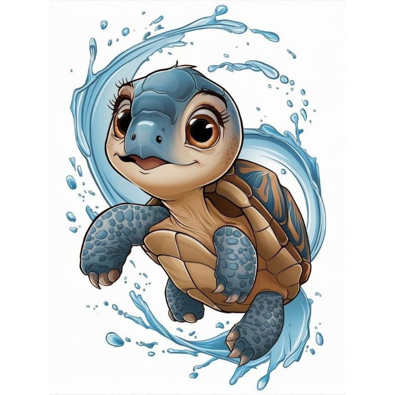 

stiker 3D kura kura lucu, stiker print sudah cutting, anti air size 15 x 20 cm