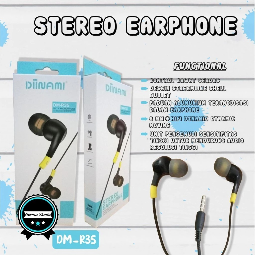 Headset EARPHONE DIINAMI R35 stereo Earphone Bass/HANDSFRE