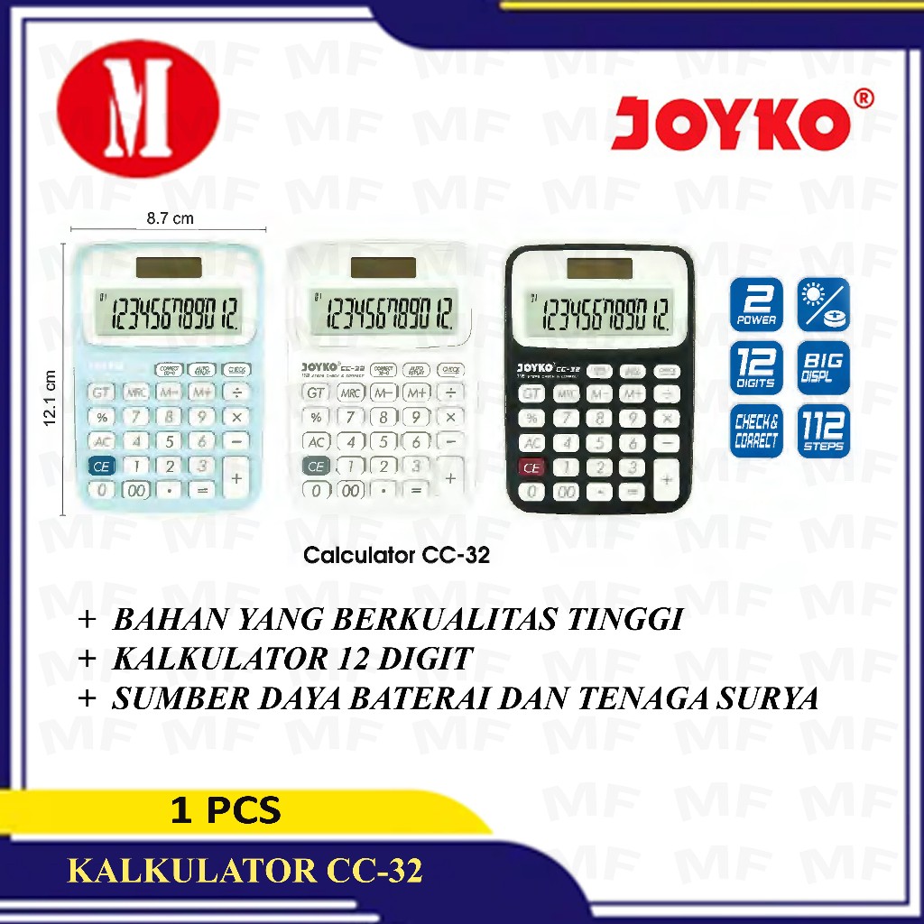 

Joyko Kalkulator CC-32 12 Digit Check Correct