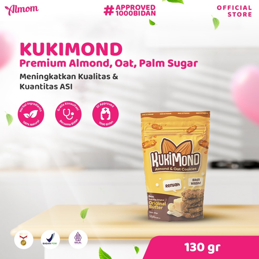 

KUKIMOND - Camilan Sehat Almond & Oats Membantu Stimulasi ASI Lancar untuk Bumil & Busui