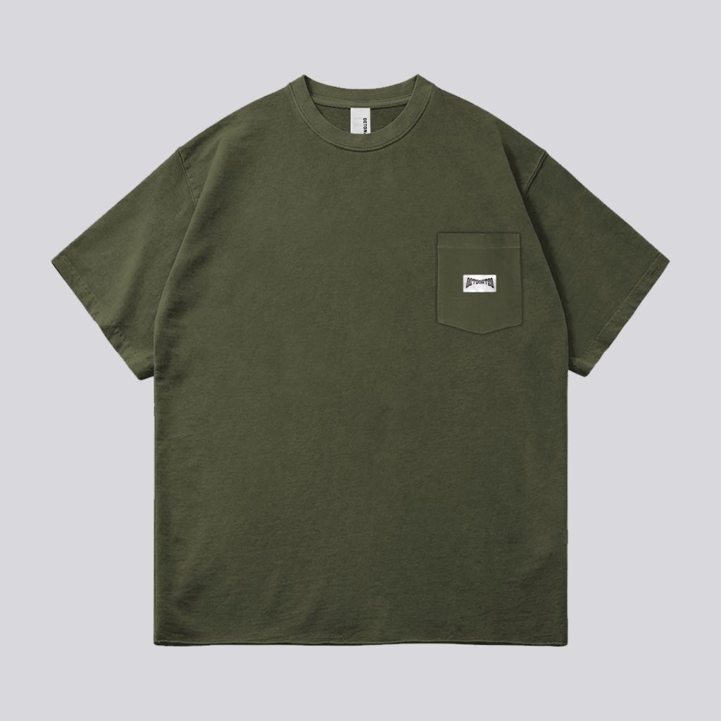 Detonated Tshirt Oversize Pocket Army Green Kaos Pria Wanita Distro Unisex