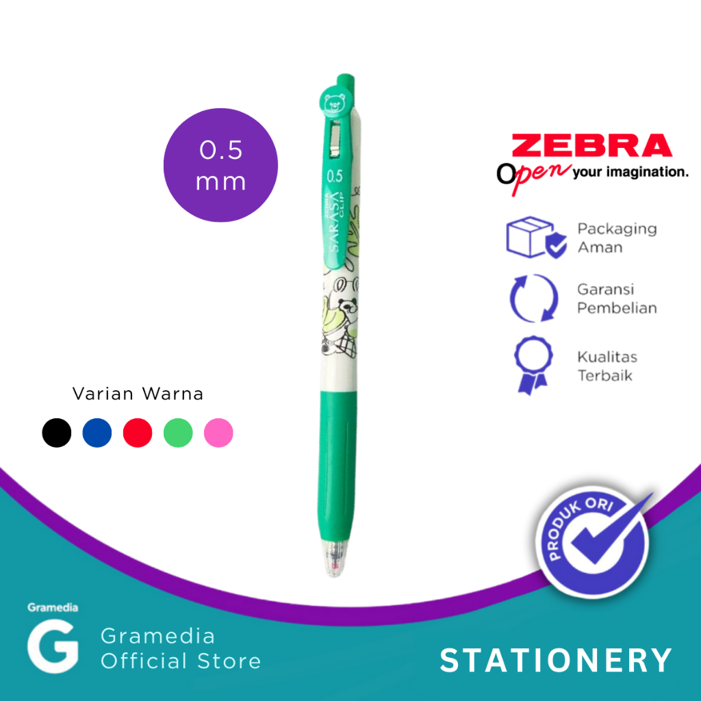 

Zebra Sarasa Clip 05 Single Bear Green
