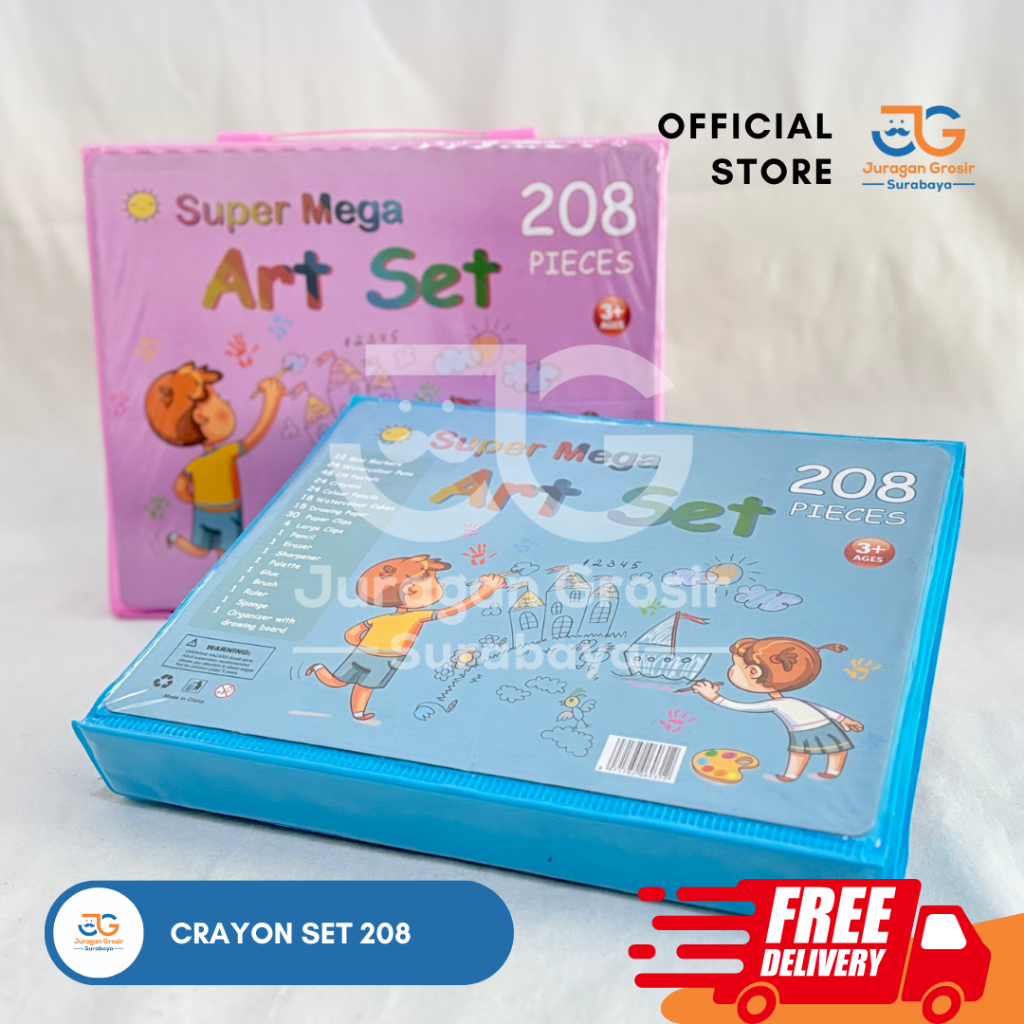

(JGS)Crayon Mewarnai 208 Warna Pensil Krayon Pensil Warna Crayon Set 208 Pcs