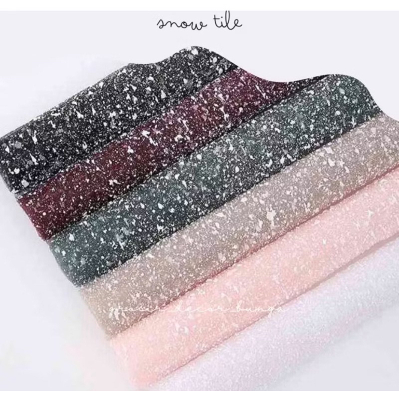 Kain Tile Salju Pontianak Lembaran Kain Tile Snow Kertas Bunga Salju Cellophane Salju Snow Tile