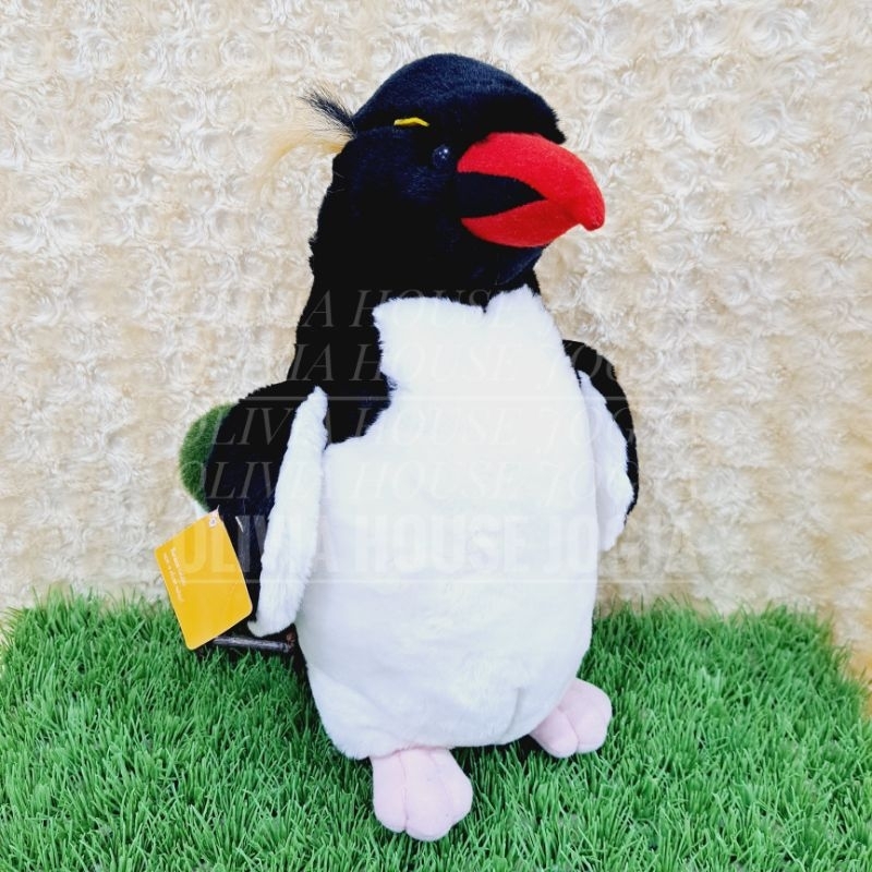 Boneka Penguin Rockhopper Boneka Penguin Paruh Merah Hitam Boneka Penguin Kaki Pink