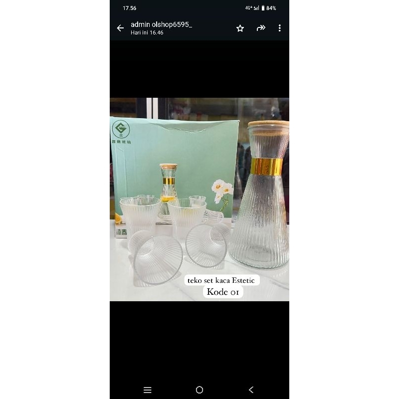 TEKO SET KACA + 4 PCS GELAS / PITCHER SET KACA GELAS / TEKO KACA AESTHETIC / TEKO SET KACA GELAS ISI