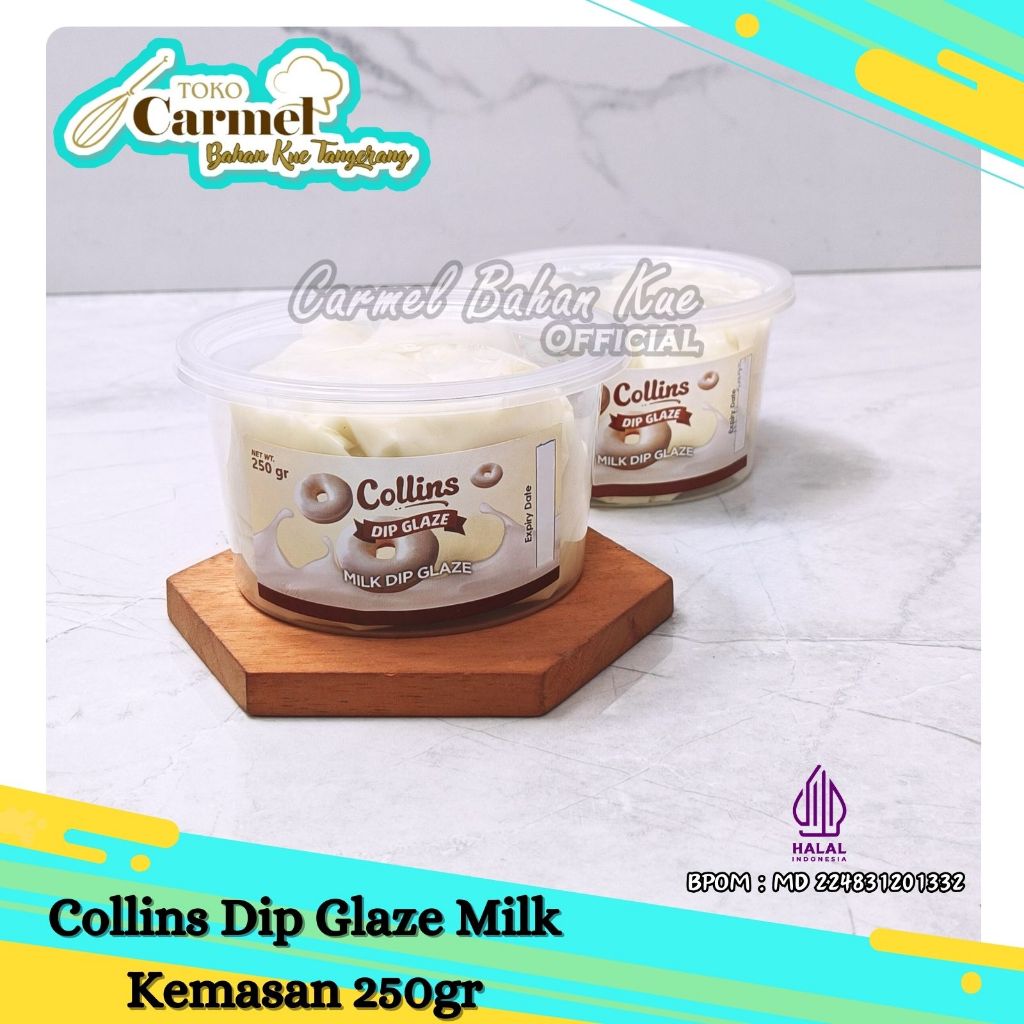 COLLINS DIP GLAZE 250GR REPACK Topping Dipping Glaze Donat Aneka Rasa FREE BUBBLE WRAP Tiramisu 250gr 6
