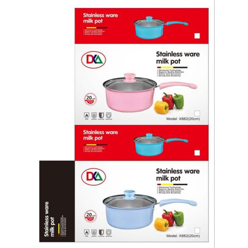 Milk pot enamel tutu kaca ukuran 20