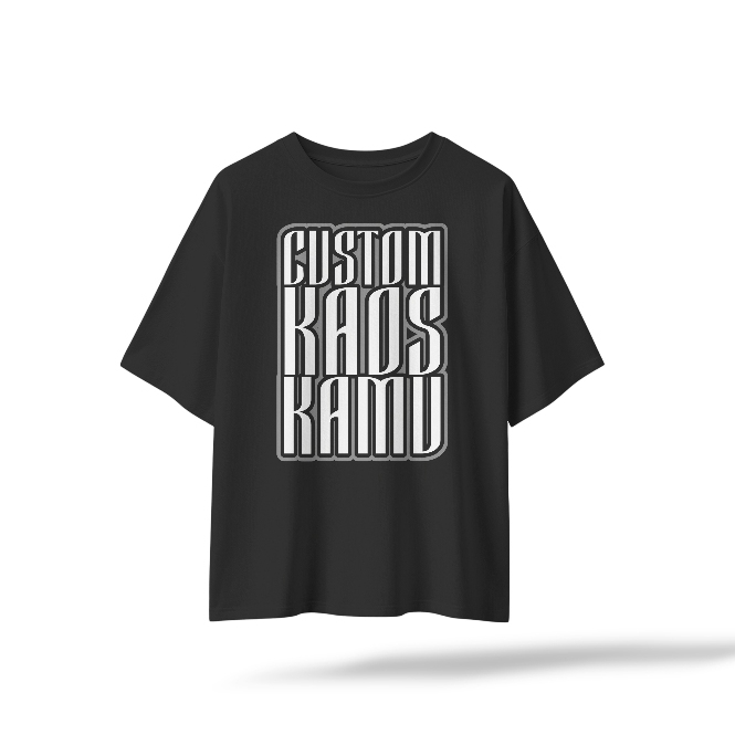 Kaos Oversize BAD-IDEA kastem custom | T-Shirt simpel santai Big Size Unisex Aesthetic Kekinian