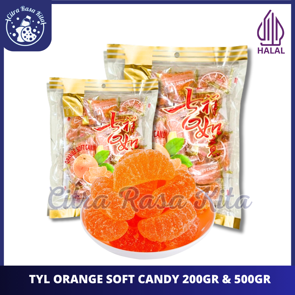 

Halal TYL Orange Soft Candy / Permen Lunak Rasa Dan Bentuk Jeruk 200gr & 500gr