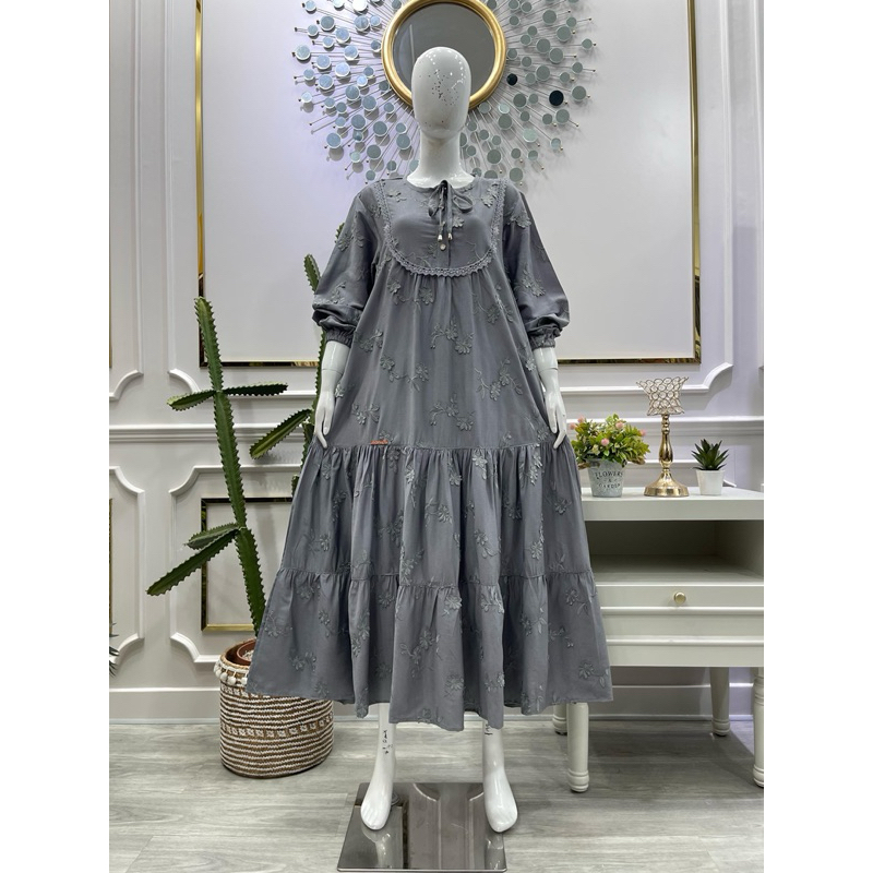 MIDI SALVINA YS KATUN BORDIR TIMBUL ORIGINAL