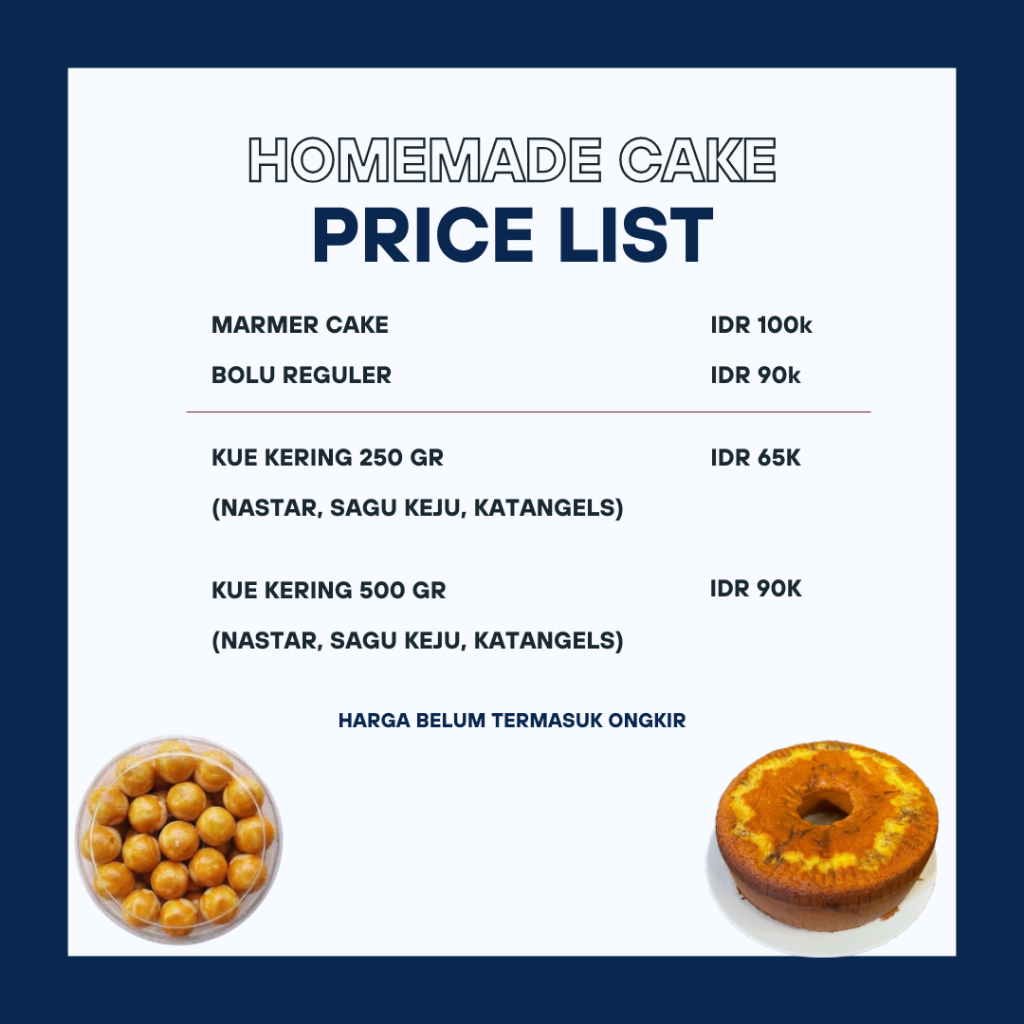 

PRE ORDER HOMEMADE CAKE