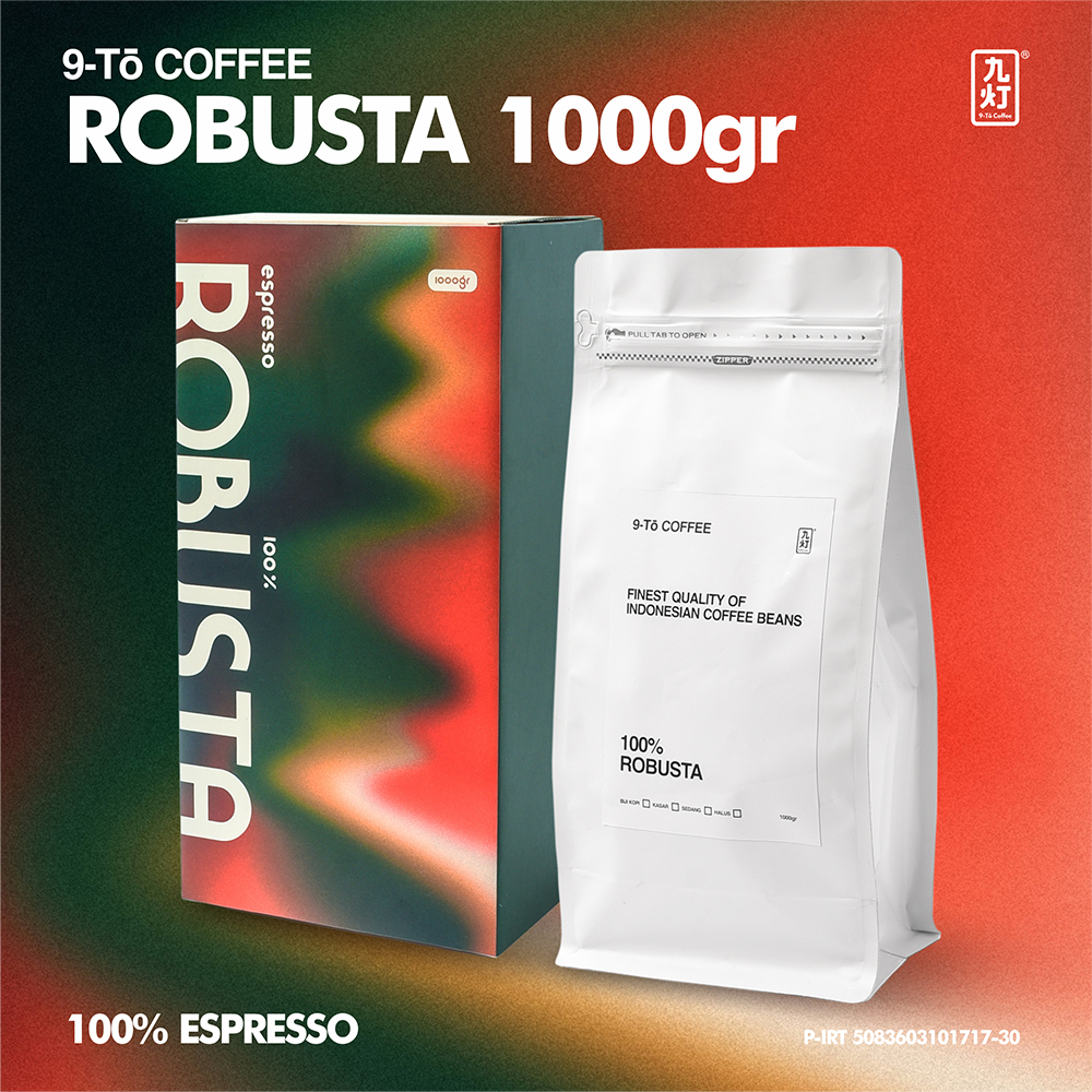 

9-To Coffee Pure Robusta Gold 100% Robusta 1Kg Biji Kopi Indonesia