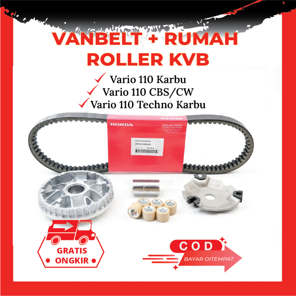 Vanbelt Vario 110 Karbu ORI KVB - V belt Honda Vario 110 karbu Vario 110 Techno Original KVB