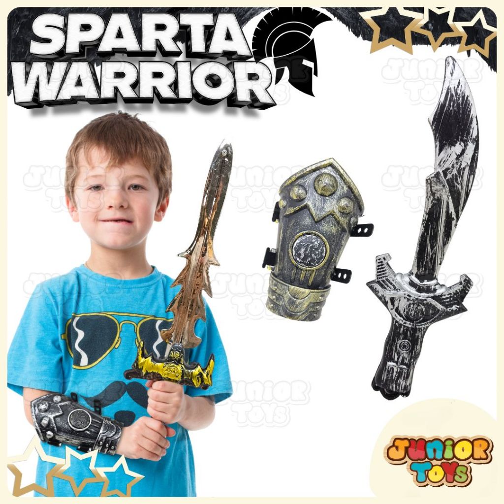 [Whispers] Mainan Anak Sparta Warrior Pedang dan Perisai Pelindung Tangan Mainan Outdoor