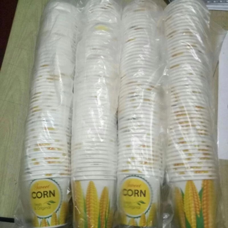 ( 1 KARTON 1000 PCS  ) Paper Cup 6,5oz Motif Jagung / Gelas Kertas Jasuke / Paper Cup Jagung