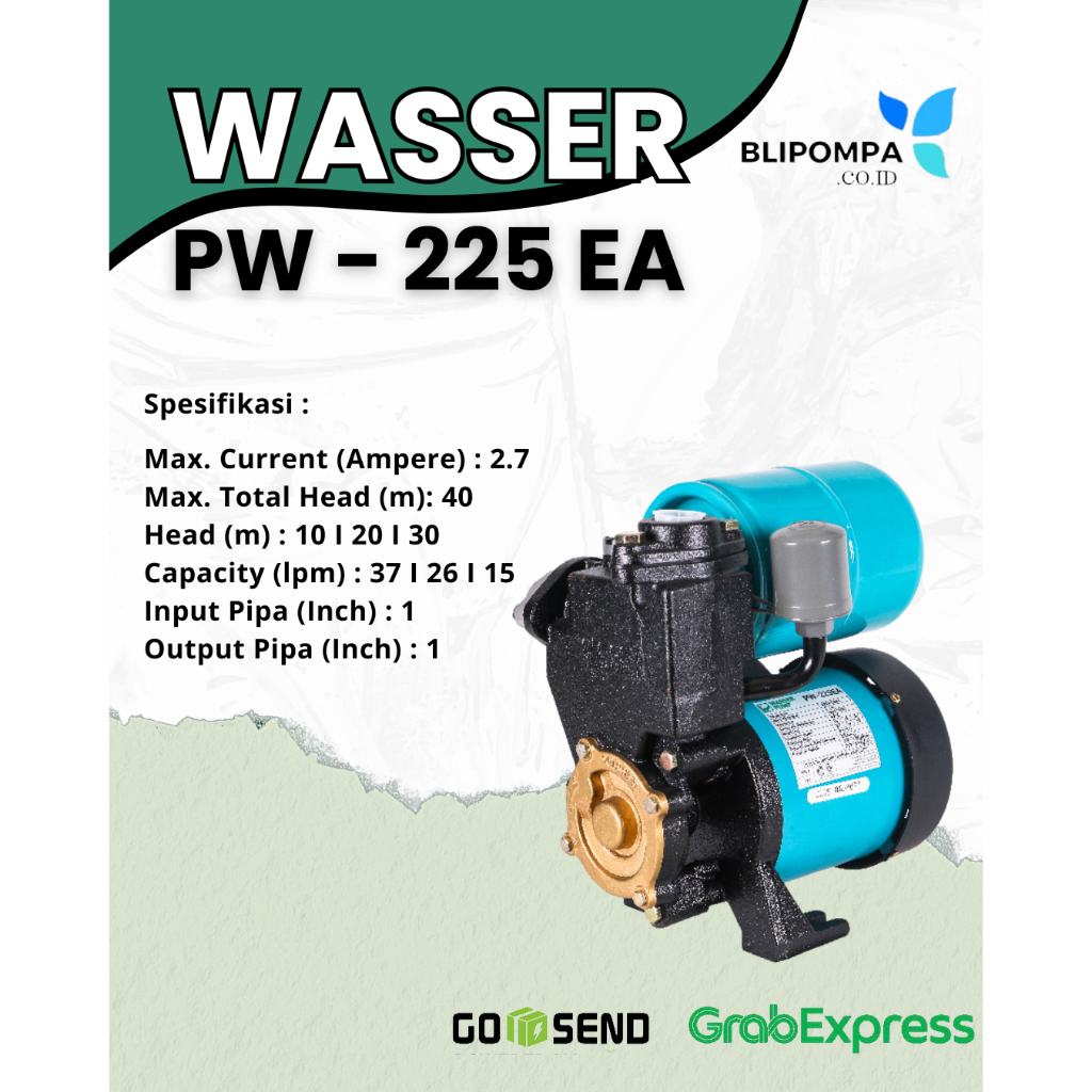 POMPA AIR SUMUR DANGKAL WASSER PW 225 EA - SUMUR DANGKAL