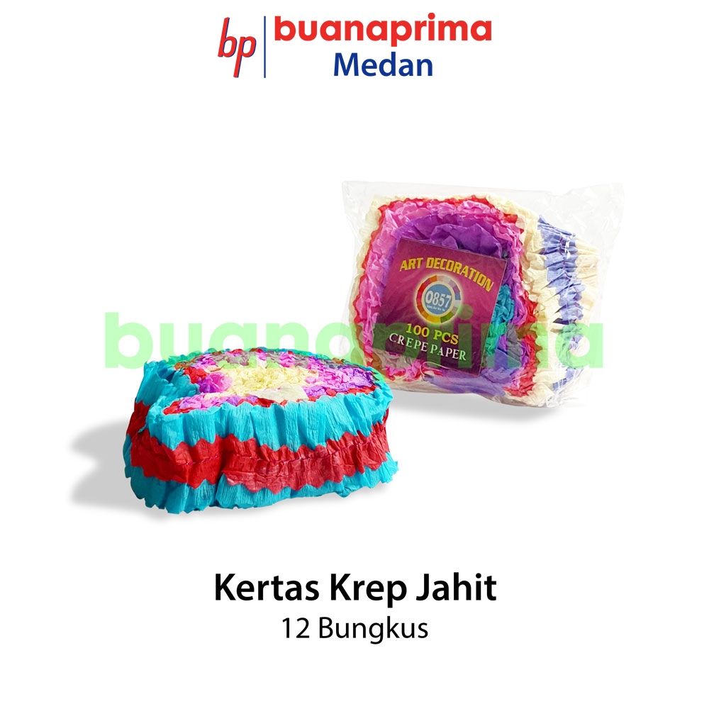 

KERTAS KREP JAHIT 1 Pack isi 12 Bungkus Crepe Paper Art Decoration Warna Warni