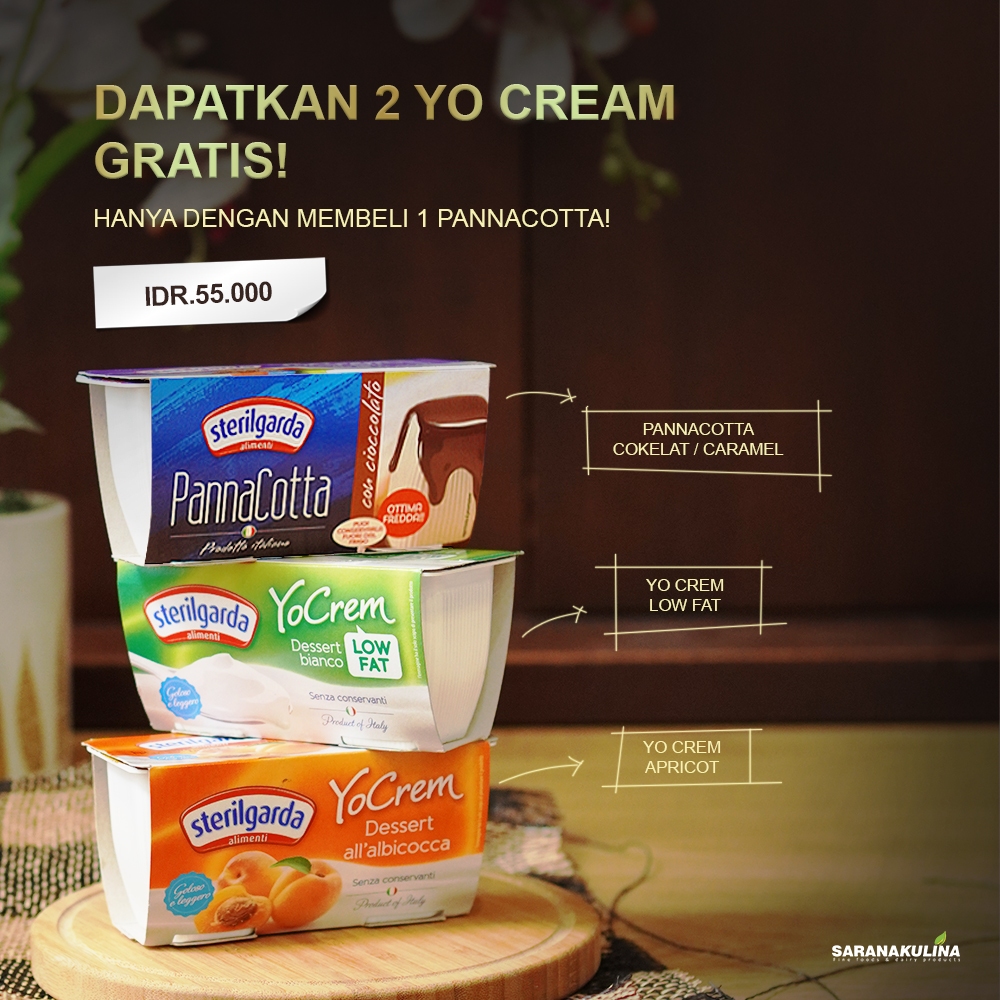 

promo dapat 3 pack 1 pannacotta dan 2 yo cream