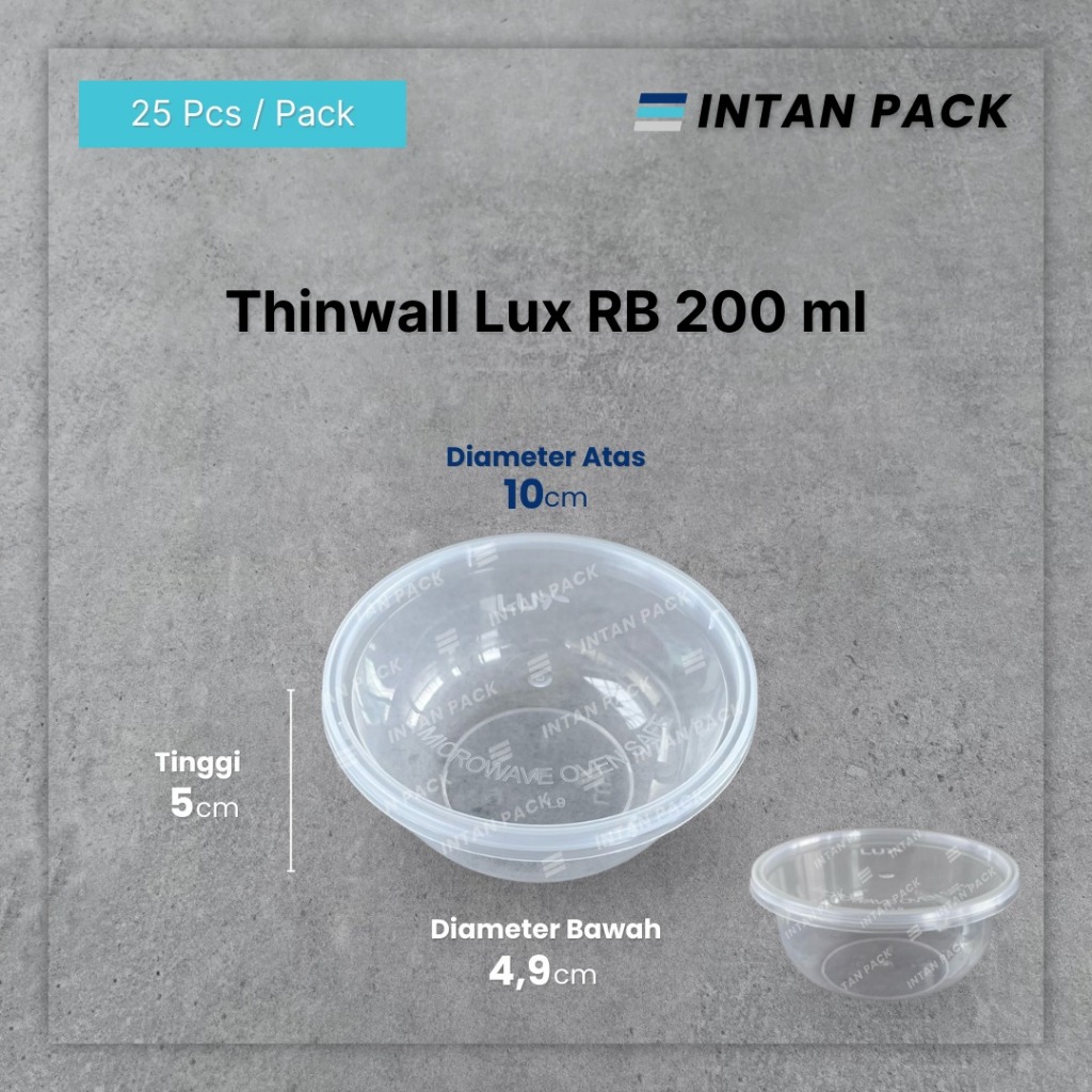 Thinwall MANGKOK PUDING BENING 200 ml LUX ROUND BOWL RB ( 25 PCS )