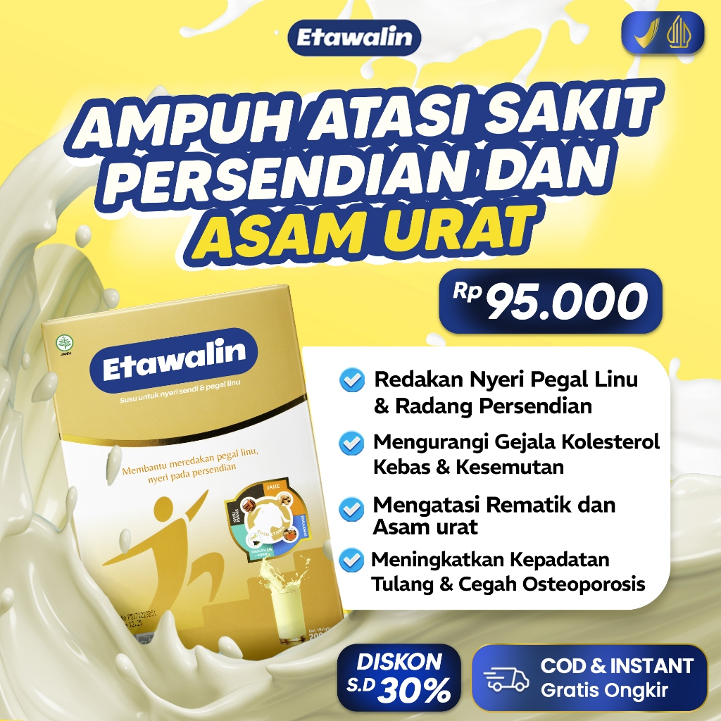 

[DISKON] Etawalin Susu Etawa Herbal Atasi Nyeri Sendi & Asam Urat 1 Box