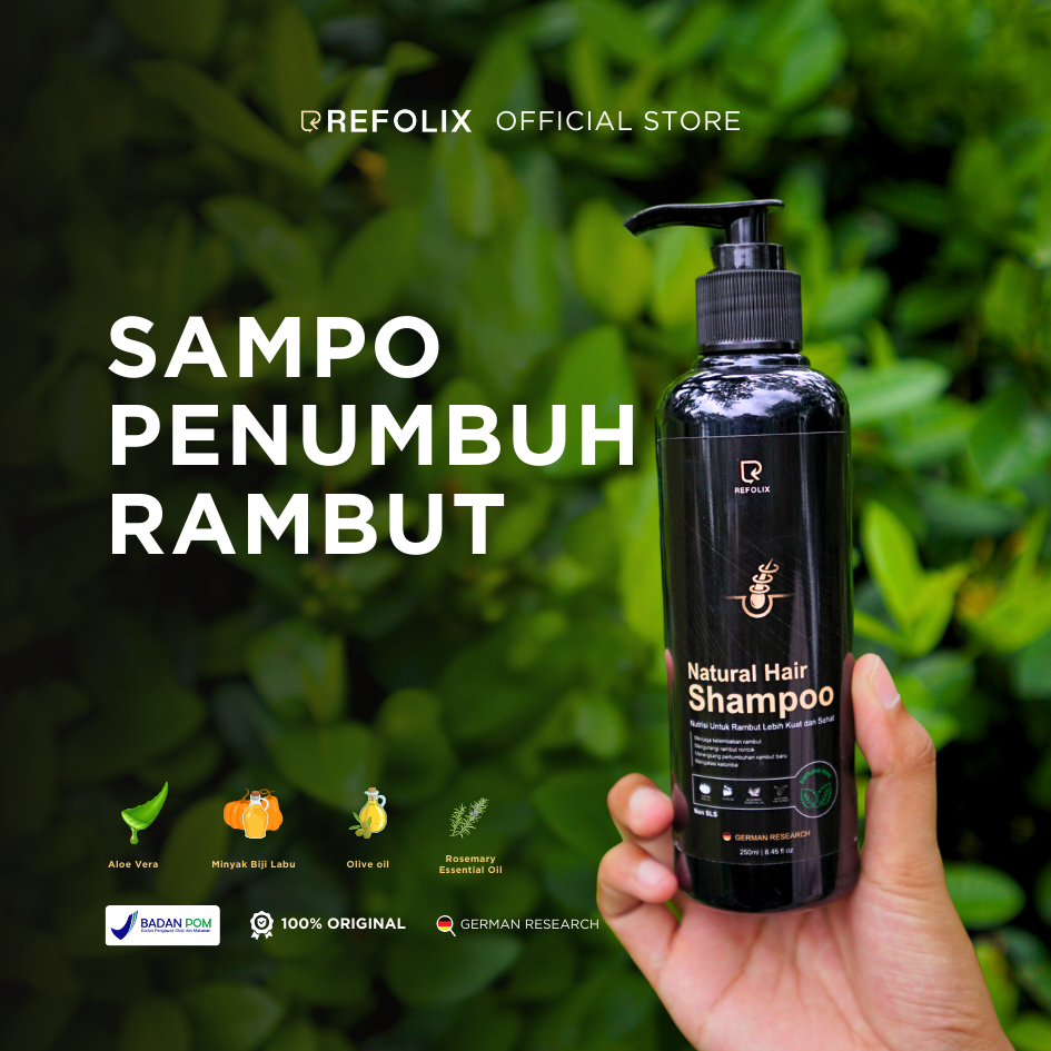 REFOLIX Natural Hair Shampoo - Shampoo NonSLS penumbuh rambut Alami