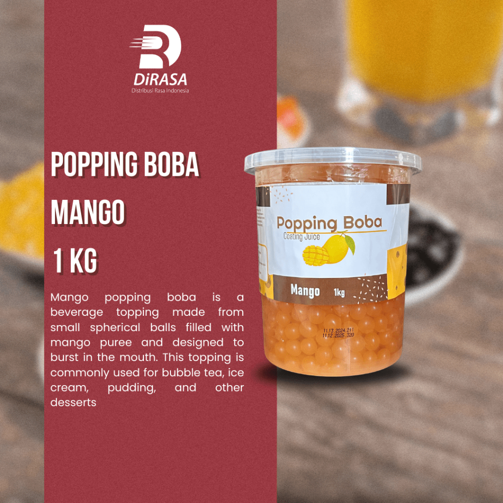

DiRASA - Popping Boba Mango 1 KG Untuk Bisnis HORECA/Barista/Bartender/Mixologist