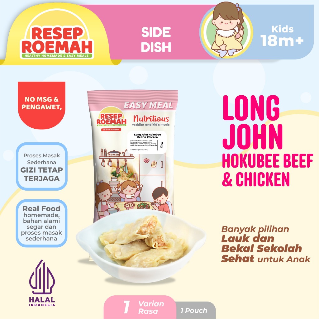 

Resep Roemah Long John Hokubee Beef & Chicken / Long John Hokubee & Ayam / Kids / Homemade Frozen Food / No MSG