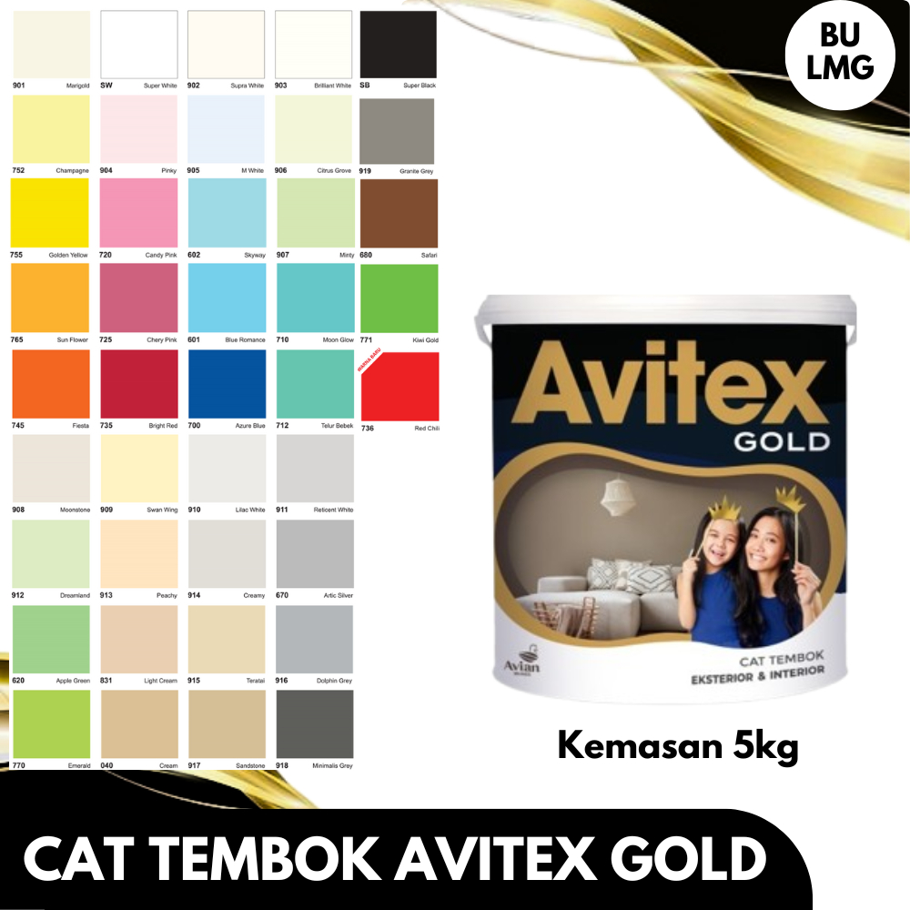Avitex Gold 5kg || Avitex Cat Interior dan Exterior Avian Brands || Cat Tembok Luar dan Dalam Rumah