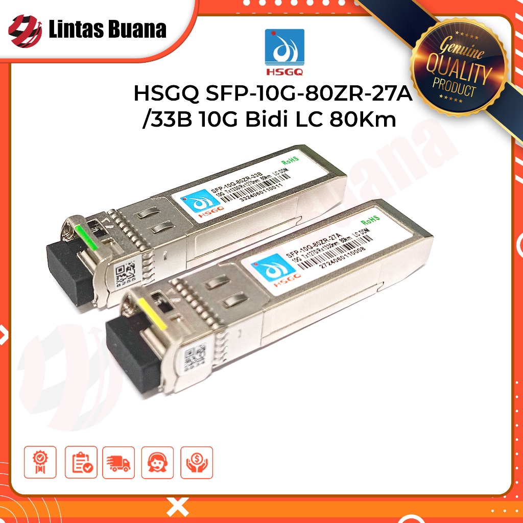 HSGQ SFP-10G-80ZR-27A/33B 10G Bidi LC 80Km SM 1270/1330mm