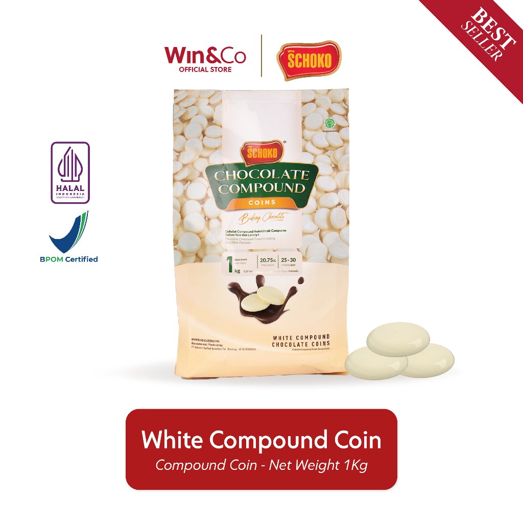 SCHOKO White Compound Coin / Cokelat Bentuk Koin - 1kg