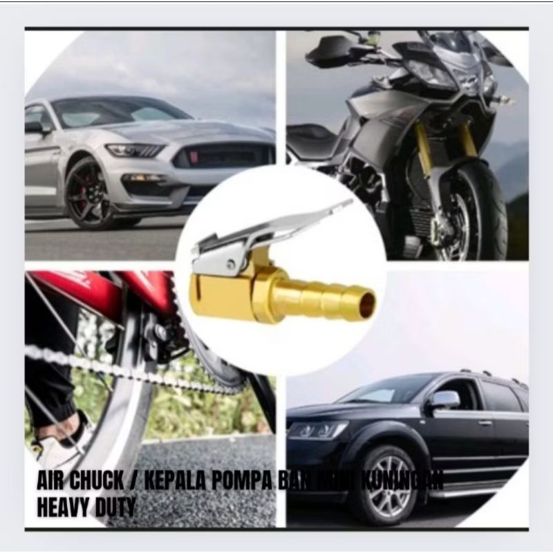 Alat Isi Angin Ban Kepala Pompa Ban Mobil motor Sepeda 2" Kuningan Thor