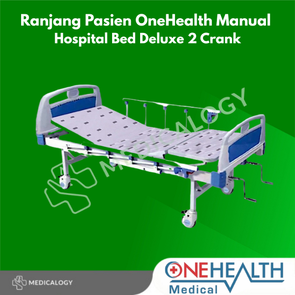 Ranjang Pasien OneHealth Manual Hospital Bed Deluxe 2 Crank