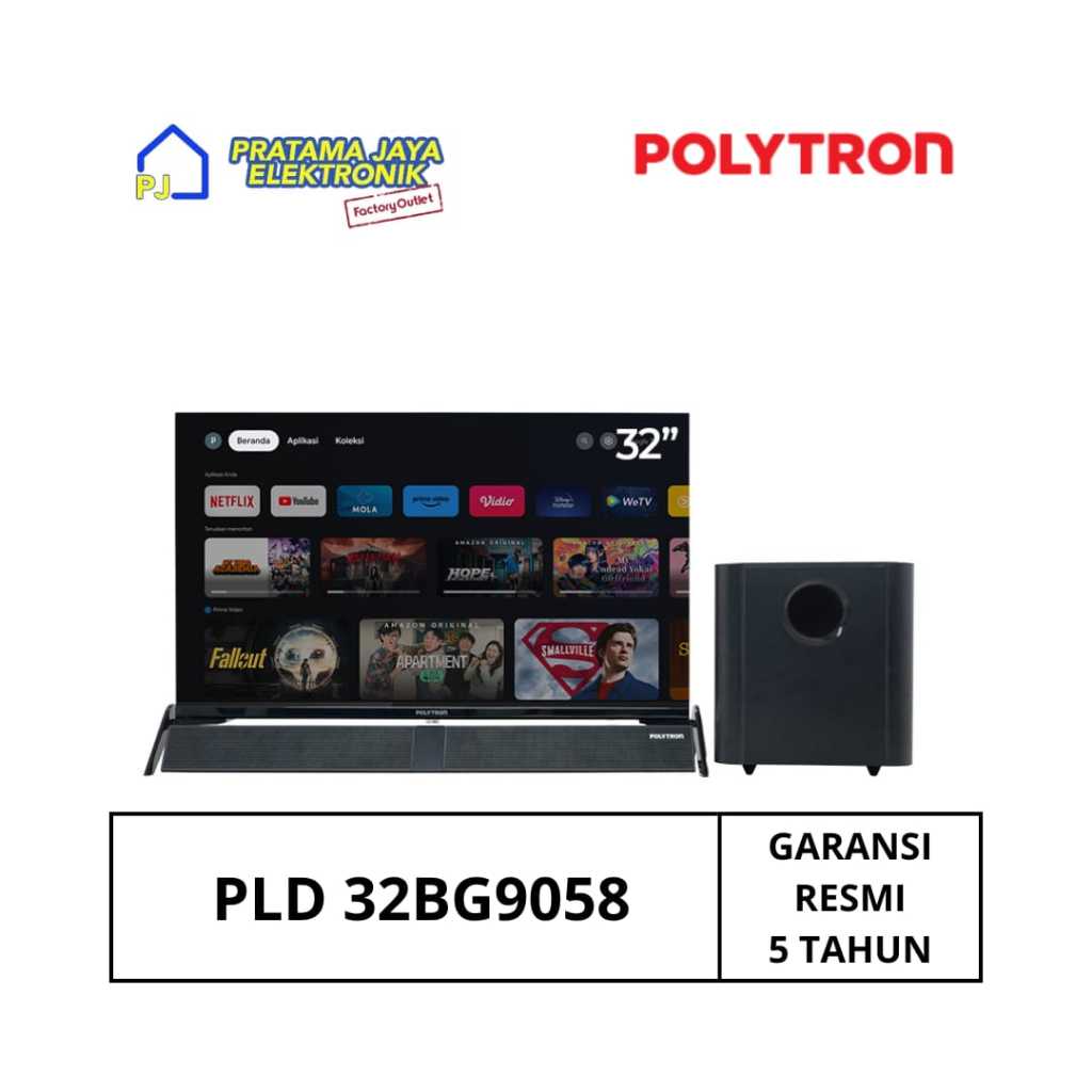 LED GOOGLE TV POLYTRON PLD 32BG9058 SOUND BAR