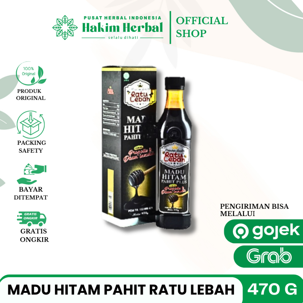 

Madu Hitam Pahit Plus Propolis Ratu Lebah isi 470 gram