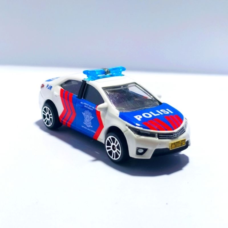 DIECAST SKALA 1:64 MINIATUR TOYOTA COROLLA ALTIS CUSTOM MOBIL POLISI INDONESIA PJR