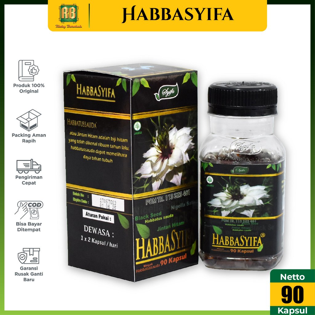 Habbasyifa Isi 90 Kapsul Minyak Cair Habbatussauda Jinten Hitam Black Seed Oil Herbal Obat Habatussa