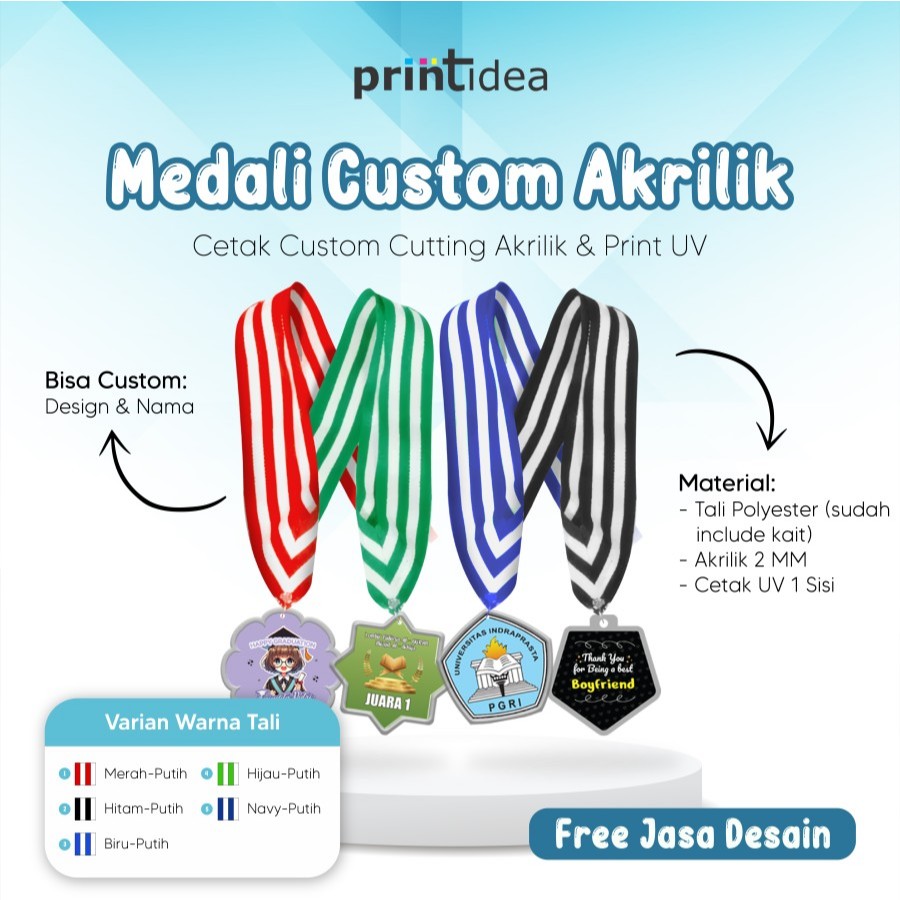 Medali Akrilik Custom Medali Kelulusan Hadiah Juara Lomba Custom Medali Wisuda Medali Perpisahan