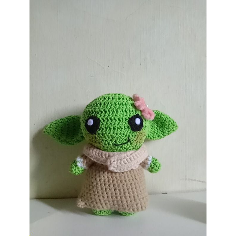 BONEKA RAJUT ALIEN BABY YODA 20 CM/AMIGURUMI BABY YODA