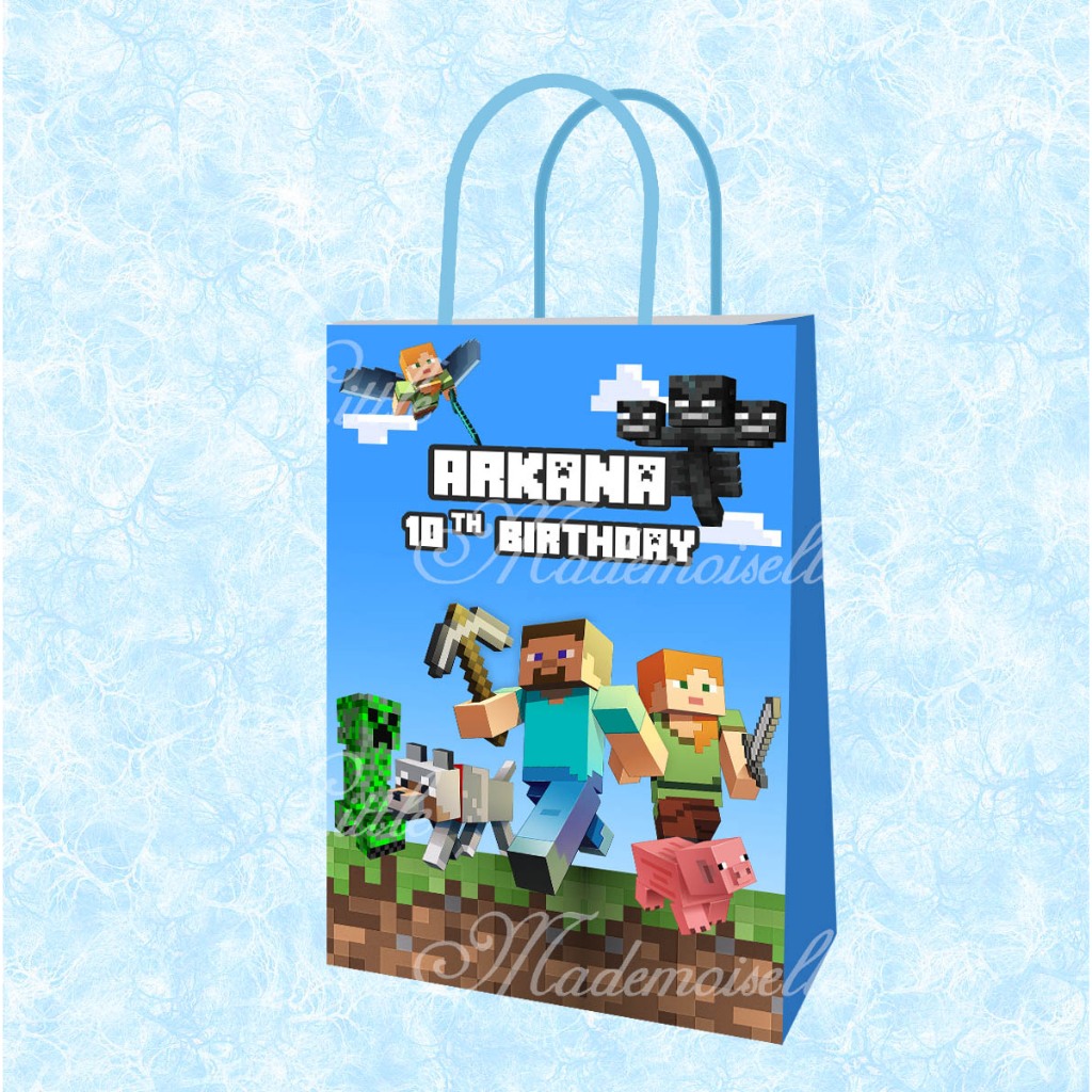 

Tas Ulang Tahun Anak / Goodie Bag Anak / Paper Bag Minecraft