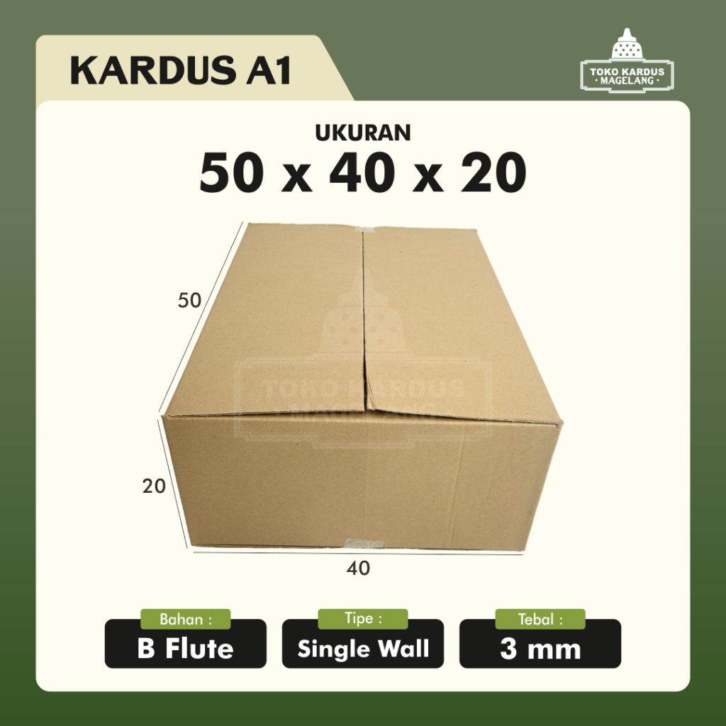 

KARDUS / KARTON BOX BESAR POLOS Uk. 50 X 40 X 20 CM