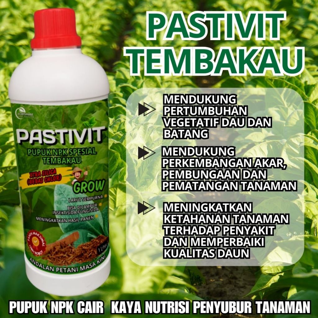 Pastivit Tembakau 1 Liter Pupuk bebas Chlor Daun Tembakau