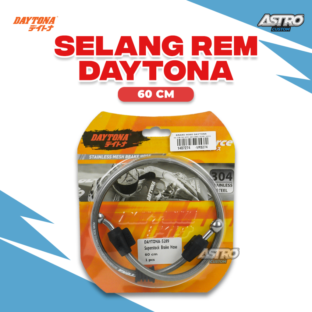 Selang Rem Daytona Racing 60cm Vixion MX King Supra X 125 GTR CBR 150 Tiger Brake Hose Rear Original